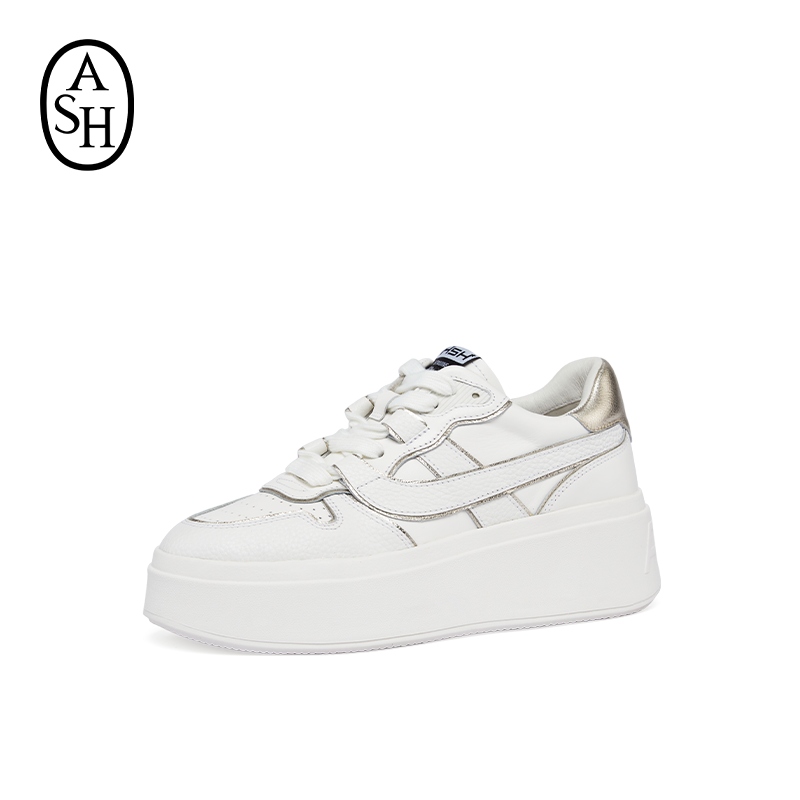 ASH女鞋新款MATCH BIS真皮休闲鞋增高厚底运动小白鞋百搭板鞋