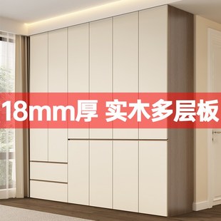 衣柜实木多层板柜体18mm厚一门到顶哑光肤感ENF欧松门板卧室家用