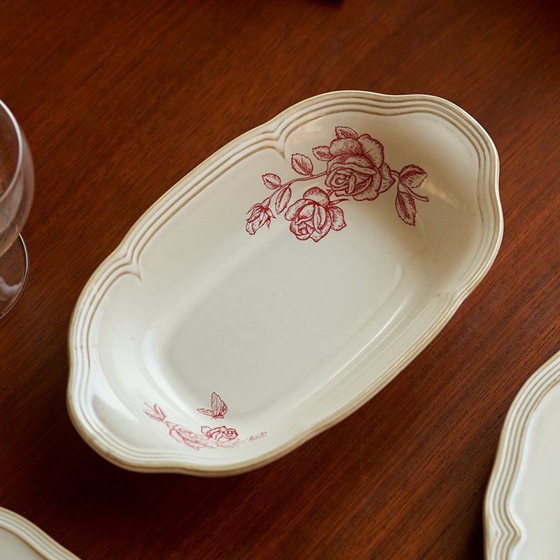 肆月烤盘陶瓷长方形烤箱专用焗饭盘子烤碗家用深菜盘高级感沙拉盘