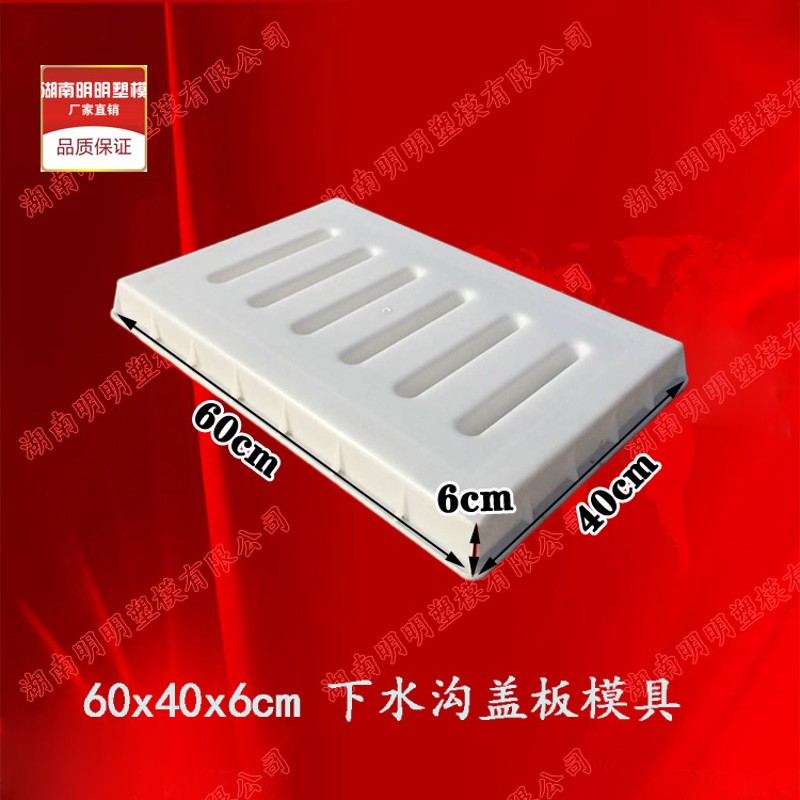 下水道排水沟盖板塑料模具60*40*6 排水沟漏水市政工程马路砼塑模