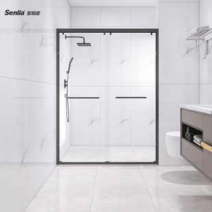 圣莉亚淋浴房一字卫生间玻璃隔断推拉门整体浴室沐浴房定制淋浴门