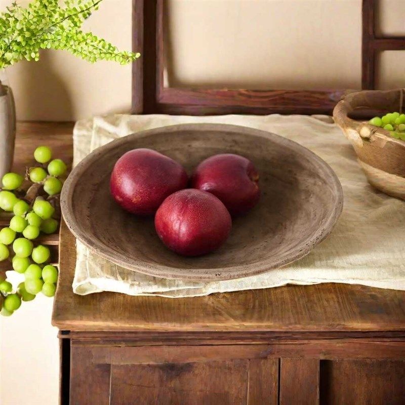 实木水果盘复古艺术摆盘装饰摆件木制工艺品民宿侘寂风干果点心盘