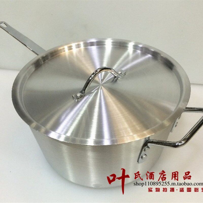 长柄铝煲 奶锅 煮面锅 明火汁煲带盖铝汁锅 粥煲铝制锅西式铝汤锅
