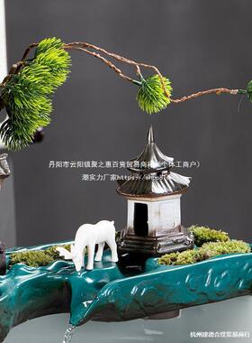 鱼缸鱼池循鱼盆喷泉水器水缸布景观瀑摆件造流景环ss675840水过滤