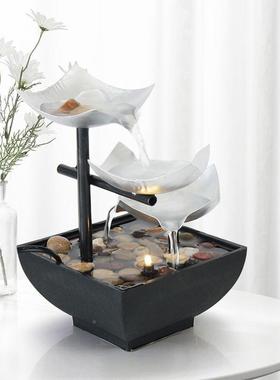 陶七流摆件客厅屏风摆件装饰彩网红流水生水RFI财循环水桌面摆品