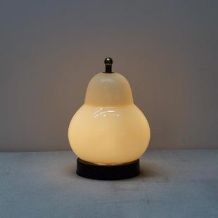 法式简奶床油梨子台灯卧室中古头L-BLT284客厅氛围装饰约充电触摸