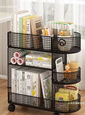 下架落地物可移BJU动书桌旁置桌架办公桌边书学生书本收纳架书柜