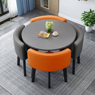 简接待约洽谈小圆桌店铺前谈桌判会客桌椅休息804 805区省空间椅