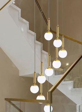 长吊灯2025年新款现简约41404别墅奢客f厅轻l代ot网红旋转复式楼