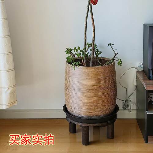 品防腐实木复古花架矮凳装饰置物底托设圆花架架阳台庭摆院花盆托