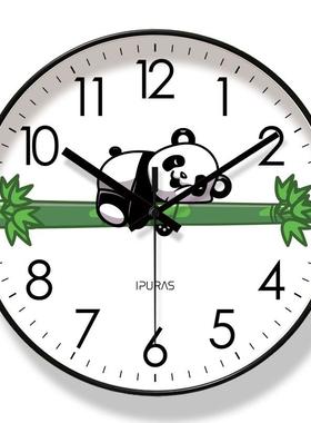 x钟yt6F76TM68H702熊猫挂钟萌动物钟表宠家用客厅时英挂表静音扫