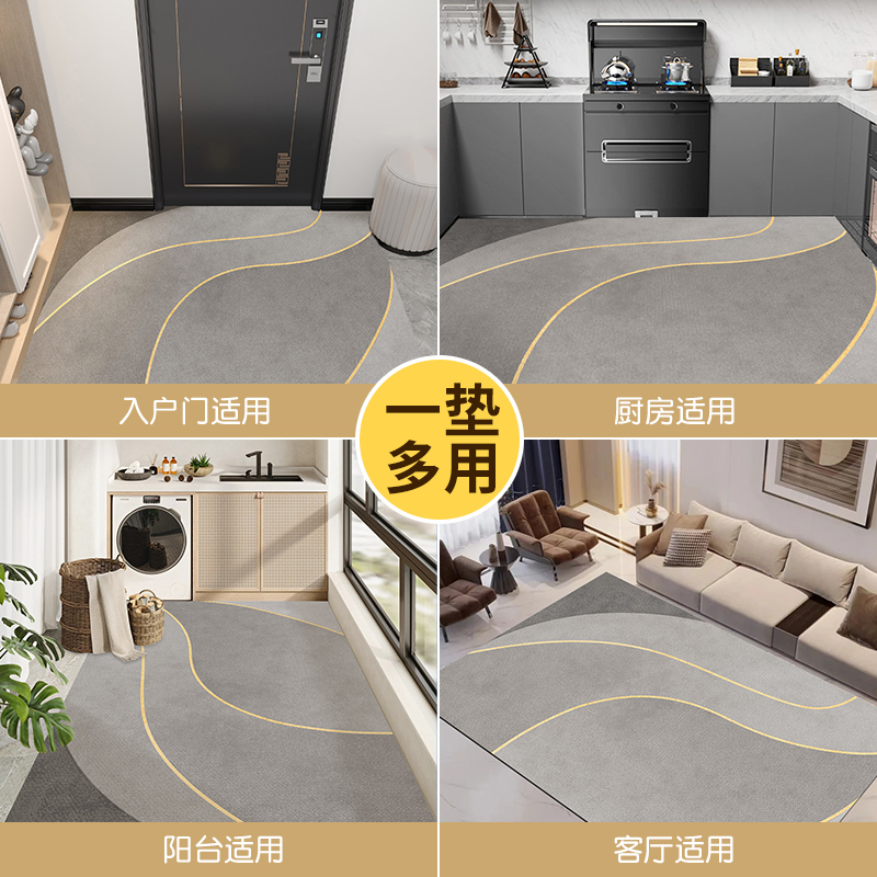 高级感入户地垫防滑耐脏免洗可擦pvc地毯进门口玄关皮革地垫