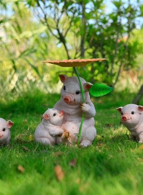 十二生肖花园庭院装饰品仿真动物玻璃钢雕塑树脂工艺品招财猪摆件