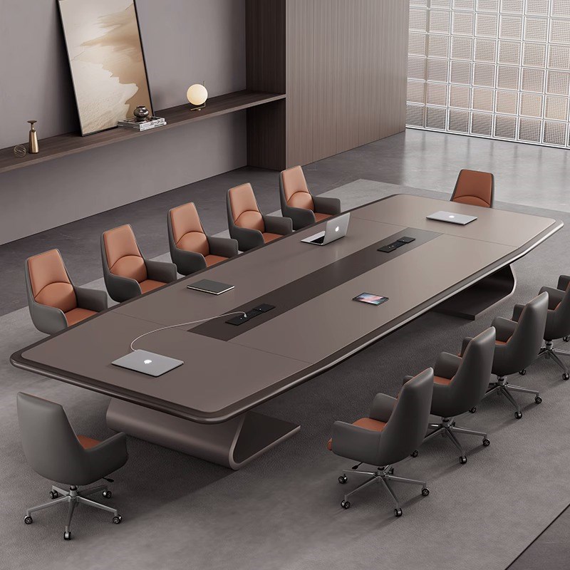 会议桌长桌简约现代烤漆会议室办公桌椅培训接待洽谈桌工作台
