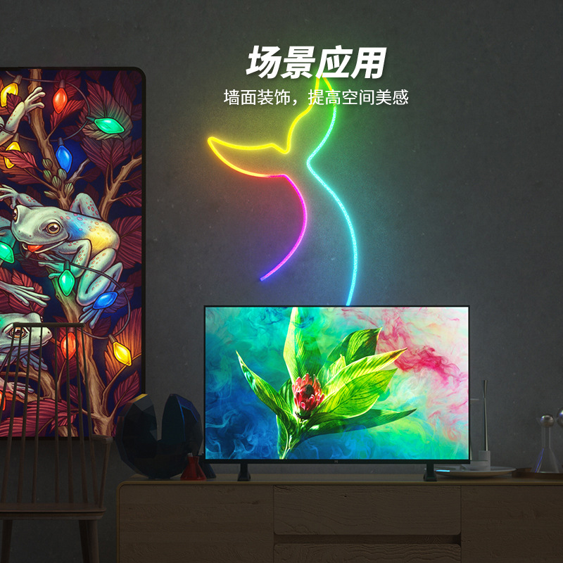 2V柔性硅胶软灯带幻彩霓虹跑马追光流水led低压变色嵌入式防水灯