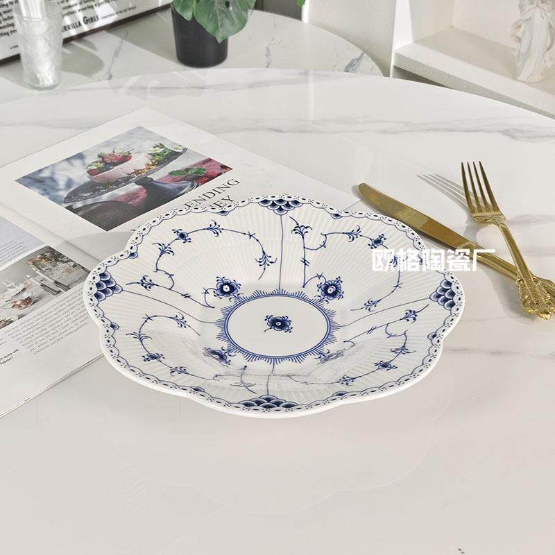 欧式轻奢简约时蕾用系列西餐盘精尚致骨瓷面碗餐具水47967果盘商