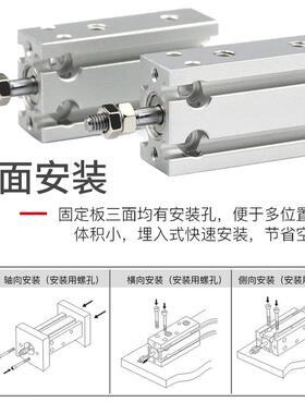 SMC小气动自由安装气缸CU/CDU20/25/302型-2030-40-4-5-NFJ50-6-7