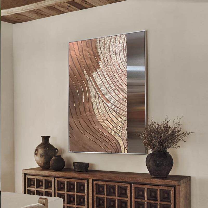 现BUD代轻奢玄关客厅象画艺抽术挂画大幅落地档极简高酒店民宿装