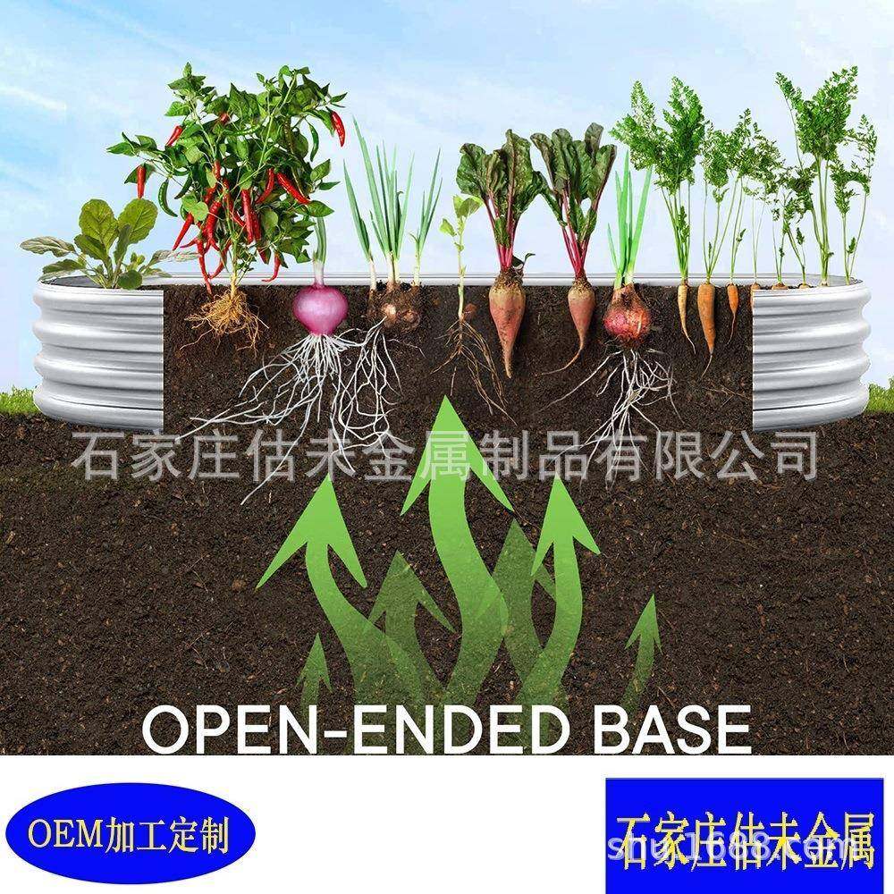 圆形锌板花园盆种植艺床种植箱OUN花镀树播种园园林绿化花圃自由