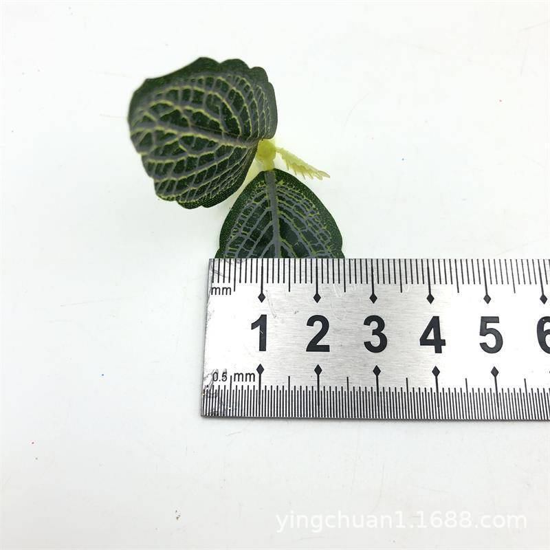 欧式仿真两叉树叶 丝印射骨叶 仿真花仿真树丝花绢花叶子配件材料