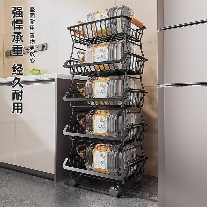 厨房蔬菜置物架菜篮子多层落地蔬果收纳筐放水果收纳架家用菜篮架