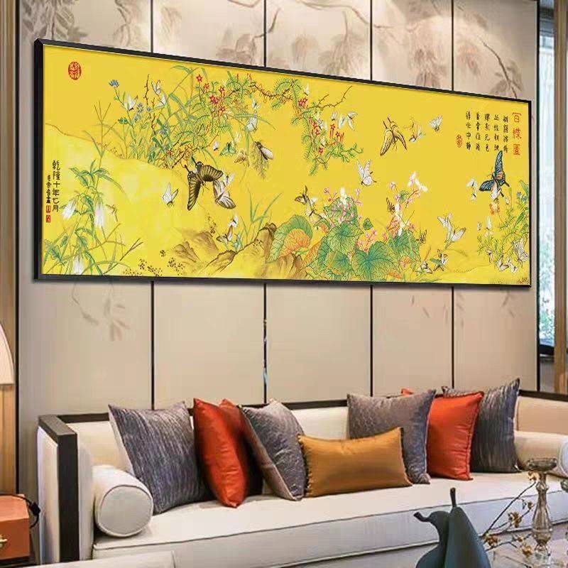百蝶图十字绣成品不带框纯手工已绣好的2025新款客厅高端蝴蝶国画