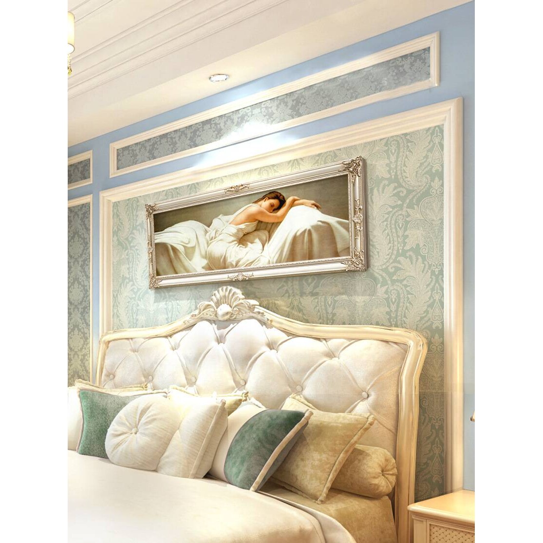 睡美人名画卧室床头挂画欧式油画宫廷人物客厅装饰画简欧挂画