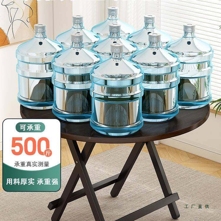 可折ECJ叠桌便携子摆摊桌椅套装出租式房家用圆桌饭小户型简易吃