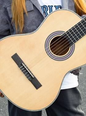 39寸哑RFG光古典吉他源厂家gitar头初学者成角人圆木吉他jitua乐