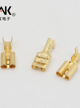 插簧接线端子.3B*06.5MM加厚铜件冷压插拔975式母插接头连器接带