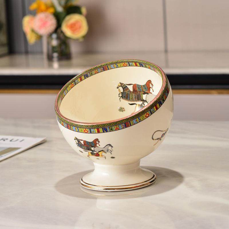 桌面小号OSF垃纳圾桶KTV风家用爱卧室网红迷你可高桌上脚陶瓷收桶