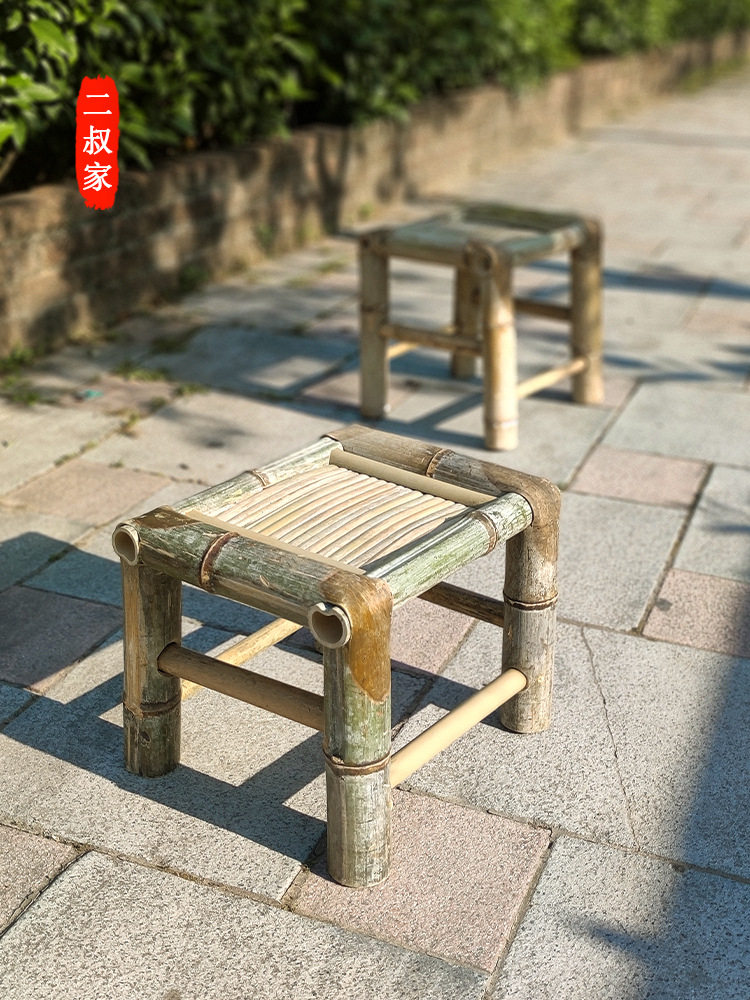 竹编小方凳子跳舞竹凳竹台茶桌工厂传统无靠背竹椅泡茶凳老式舞J&