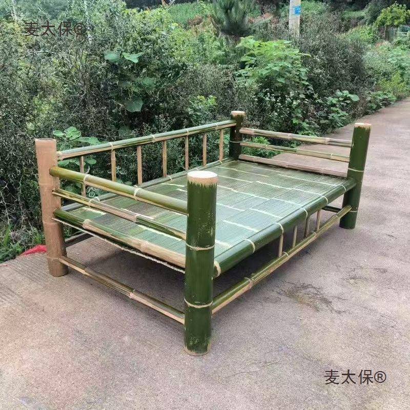 床式竹凉老工床夏天板床纯手制作式无罗汉床沙发老全竹竹床竹麦太