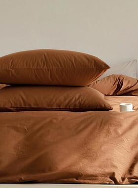 40裸睡亲肤纯棉水洗棉被套1.5mVRA单人全纯棉色被S罩双人单品被单