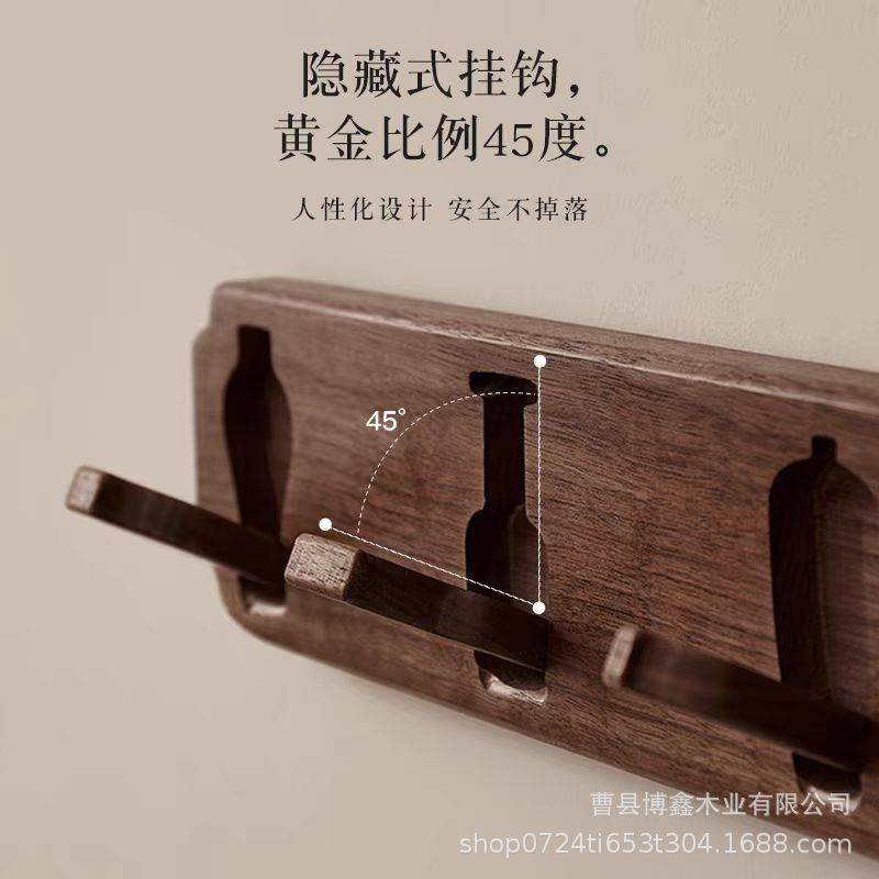 欧式折叠隐藏式实木挂钩玄关墙面免打孔挂衣钩家居木质衣帽钩