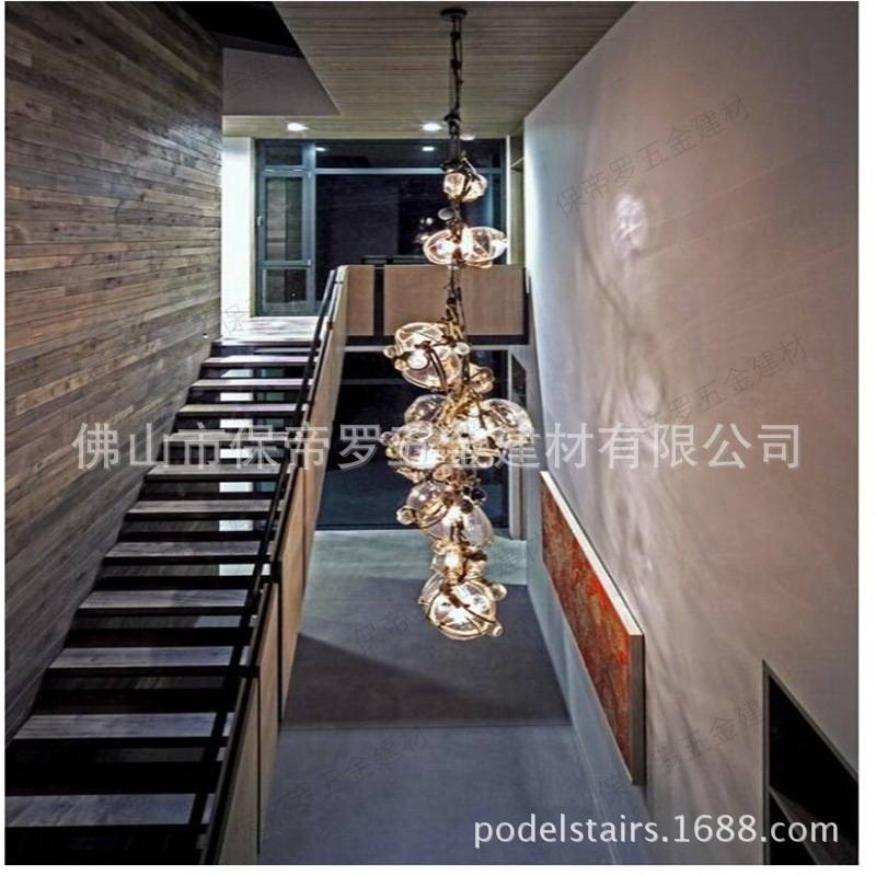 悬浮空中漂浮楼梯扶手护栏楼梯栏杆家用爬梯新中式家装楼梯