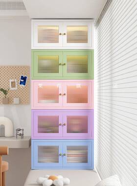 阳台书架小书柜家用卧室储物柜物架窗储飘物QLQ置柜窗台上收柜纳