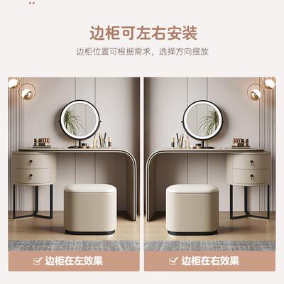 现代简约伸QIO缩奢梳妆台实梳桌妆桌整装化妆轻梳妆台设木计师梳