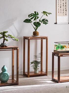 胡木鱼长方形花TMQ架景子室内家用落地实木置物架缸架桃阳台盆架