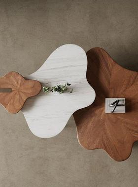 茶VBE几云意式现代朵不规则家用奶油厅网红创意小型户豪华客简约