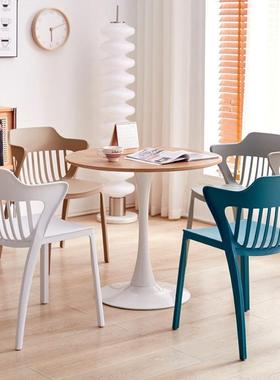 椅子子塑料椅加厚背靠椅户椅外休闲IRJ椅牛角椅等位椅可叠放餐凳