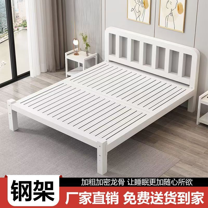铁架床出租屋特厚铁床组装铁艺床加粗宿舍铁床卧室轻奢简易铁架床