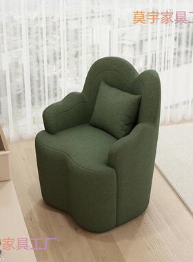 油风网奶红靠室背ZON化妆椅创意女生奢家用椅子卧公主椅轻梳妆台