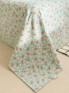 纯棉粗布加厚床单件全棉碎花被单宿舍床棉麻炕YZN单枕单套三老件