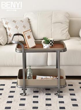 my025新红款马鞍皮移动沙发边K674LV几客厅2家用小推车置网物架茶