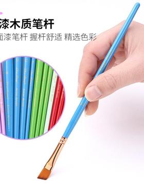 出口高品质尼龙毛画笔支1笔8套彩色木水粉笔彩绘刷面部B1804-1彩
