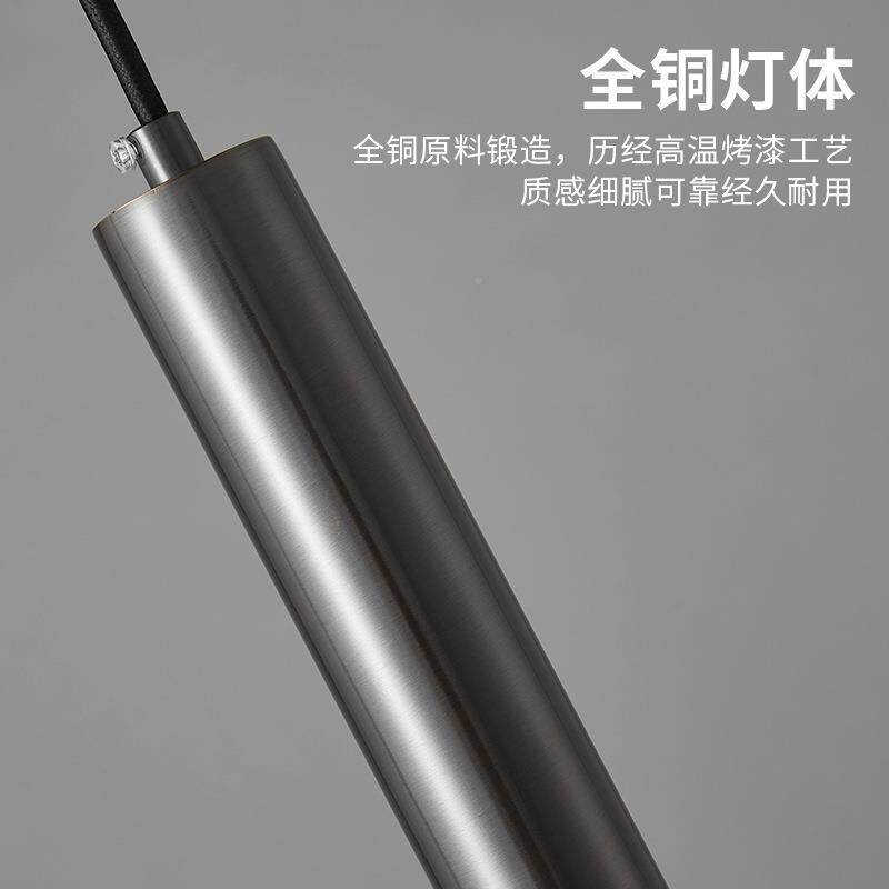 卧4344室头吊灯全铜线简约个性主床卧飘窗餐桌餐厅长灯网红吧台小