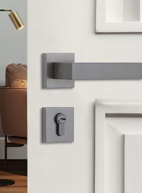 欧式卧生室门锁室内房GEF门门锁分体锁卫间灰色把手执实木门静音