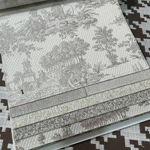 门幅280cm幅人物风景画风美式法式园宽格提花窗帘布加厚田ORR抱枕