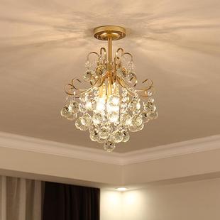 现灯代约吊灯廊玄DHM关楼简梯入户进走门具过道灯美式轻奢水晶灯